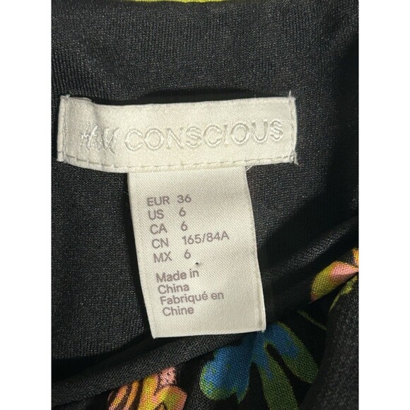H&M Conscious Womans 6 babydoll neck Tropical Floral Goth Fairy Y2K Boho HOCO - Picture 8 of 8